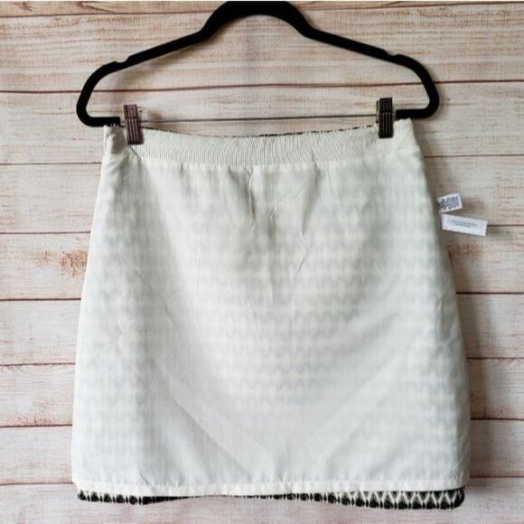 LOFT A-Line Metallic Mini Skirt Lined Brown/Cream Women's Size 10 - Picture 7 of 12